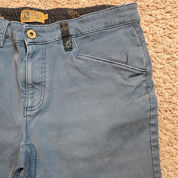 Flylow Habitat Shorts Mens L Blue Gray Chino Outdoor Casual Lightweight Hiking - Picture 3 of 10